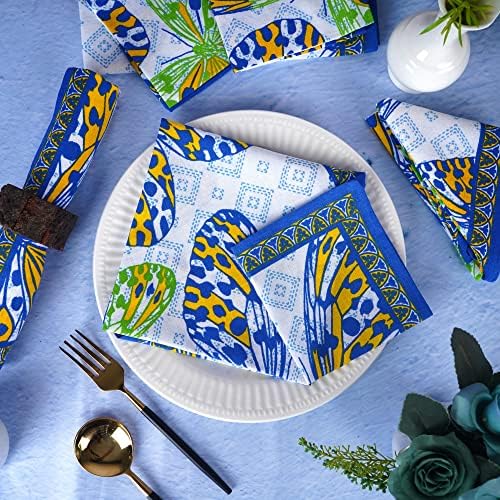 FINGERCRAFT Cloth Napkins Set of 12 Cotton Linen, 20x20 Inch, Butterfly - Image 3
