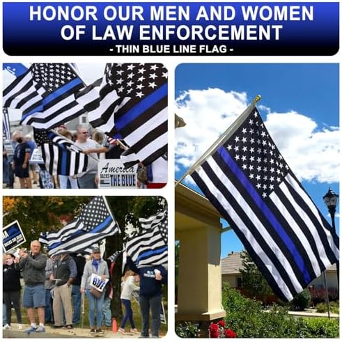 Thin Blue Line Flag 4x6 ft Deluxe Super Tough Series, Heavy Duty Spun Polyester, Back Police Flag High Wind, Durable Blue American Law Enforcement Flags for Outdoor Outside - Image 7
