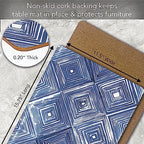 CounterArt Indigo Diamond Boxed Set of 4 Premium Hardboard Placemats - Image 5