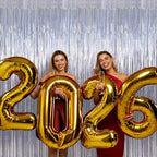 ZATAYE 12 Pack Glitter Silver New Years Eve Foil Curtain Decorations - Image 5
