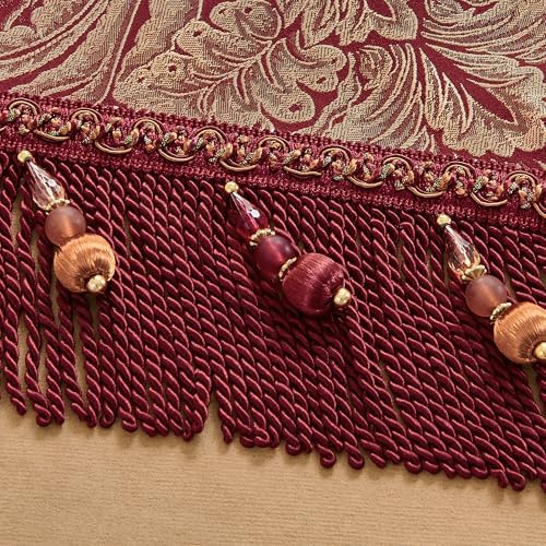 Loom and Mill Luxury Damask Table Runner 72 Inches Long, Wine Red - Image 4