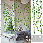 15 Pcs 6.6 ft Fake Vines with Lights for Bedroom 300 LED, Eucalyptus Leaf - Image 5