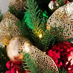 Balsam Hill Merry and Bright Christmas Wreath - 30" Festive Front Door Wreath with Ornaments, Gold Glitter Leaves & Battery-Operated LED Clear Lights for Indoor and Outdoor Holiday Decorating - Image 4