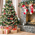 Bucherry 4 Pcs Christmas Wood Bead Garland 28.8 Feet, Natural - Image 4