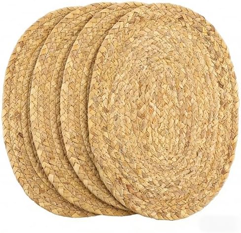 Natural Water Hyacinth Woven Placemats, Plate Chargers Set of 10 - Image 6