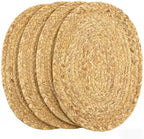 Set of 6 Braided Placemats, Water Hyacinth Woven Placemats Oval Table Mats Non Slip Washable 16 * 12 inch Oval Place Mats (6, Brown Water Hyacinth Placemats) - Image 7