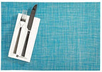 Restaurantware Blue Vinyl Woven Placemat, 16 x 12 in, 6 Pack by Restaurantware