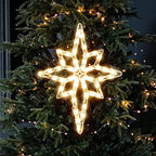 Christmas Window Silhouette Lights, Lighted Star of Bethlehem Double Sided Decorations with 50 Count Incandescent Mini Light, for Holiday Indoor Wall Door Glass Decor - Image 2