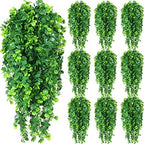 Hoteam 12 Pcs Artificial Hanging Greenery Plants, Eucalyptus by Hoteam
