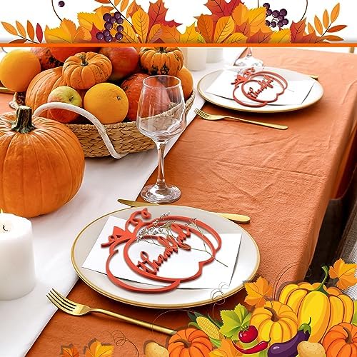 48 Pcs Thanksgiving Wood Grateful Cutout Plate Signs for Family Table - Image 2