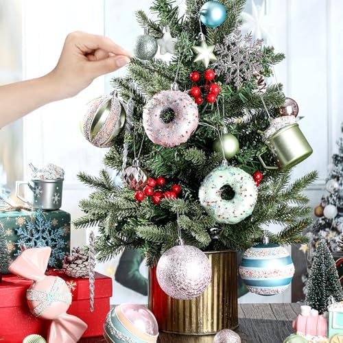 Halloscume 70 Pcs Christmas Tree Ornament Dessert Cupcake Candy, Cute - Image 4