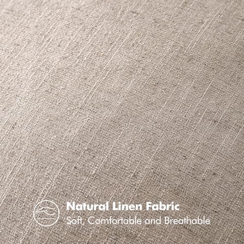 MIULEE Decorative Linen Euro Sham Pillow Covers 24x24 Inch Natural Linen - Image 3