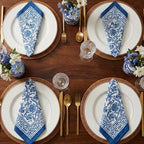 ATOSII Cotton Blockprint Cloth Napkins, Midnight Bloom, Set of 4, 20" X 20" - Image 6