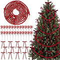 WinnerWhy 49 Pcs Christmas Garland Set, Wood Bead Holly Berry Velvet Bows by WinnerWhy