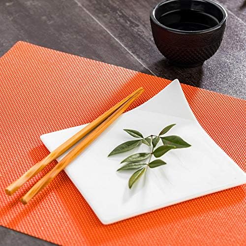 Restaurantware Tangerine Vinyl Woven Placemat, 16 x 12 in, 6 Pack - Image 3