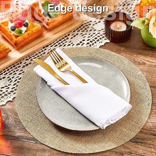 100 Pieces Round Burlap Placemats Bulk 11.8 Inch Boho Table Mats - Image 3
