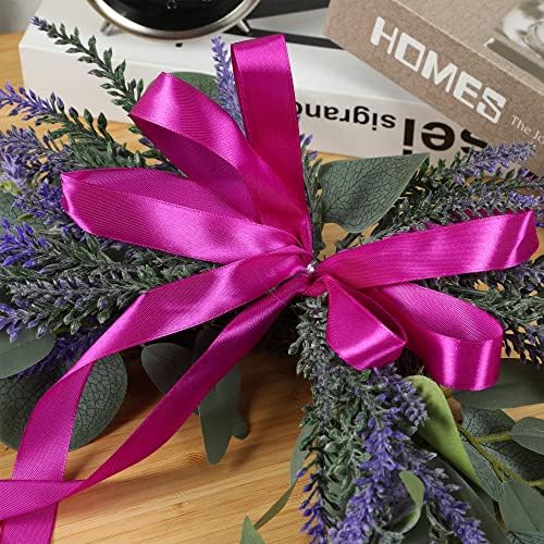 H&W 2pcs Artificial Wedding Arch Flowers for Wedding Sign, Floral Swag Dusty Decor for Reception Ceremony Backdrop Sweetheart Table （Lavender） - Image 3