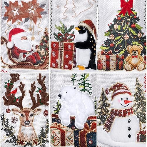 LUBOT New Christmas Stockings Set of 4 Pack 20" Large Rustic Traditional Holiday Fireplace Hanging Decorations Classic Plush Mantel Décor Xmas Soft Stocking Thick for Family - Image 4