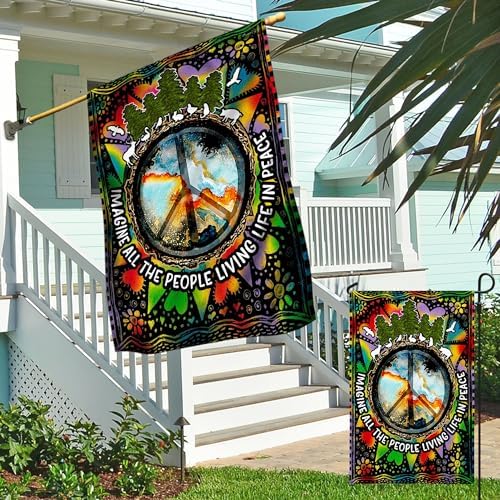 FLAGWIX All The People Living Life In Peace Hippie House Flag 30x40 - Image 5