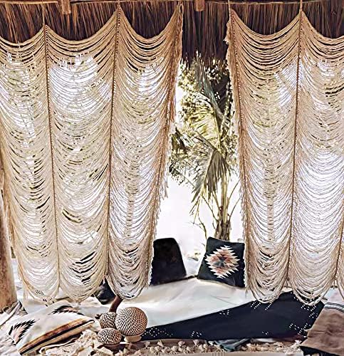 2 Panels Macrame Curtains 59"W*75"L Boho Doorway Window Curtains Handwoven - Image 7