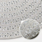15" Round Rhinestone Placemat - Silver Glass X Pattern - Image 3