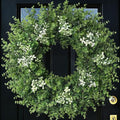 26'' Large Boxwood Wreath for Front Door Artificial Spring Wreath Boxwood Leaves Greenery Outdoor Door Wreaths for Porch Window Home Farmhouse Wall Decor Green Year Round Indoor Outdoor All Seasons by Unknown
