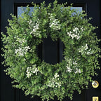 26'' Large Boxwood Wreath for Front Door Artificial Spring Wreath Boxwood Leaves Greenery Outdoor Door Wreaths for Porch Window Home Farmhouse Wall Decor Green Year Round Indoor Outdoor All Seasons by Unknown