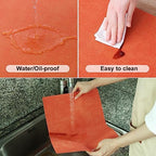 Homaxy PU Faux Leather Placemats for Dining Table, Set of 6, Orange - Image 4