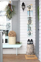 48" H Wooden Aloha Porch Sign Vertical Porch Décor Hanging Signs Holiday Decorations for Front Door Wall Display - Image 4