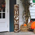 FemiaD Welcome To Our Home Sign For Front Porch Standing 8x63inch Wooden Dog Paw Welcome Sign Large Farmhouse Rustic Outdoor Tall Vertical Porch Sign for Home Front Door Wall Decor - Image 4
