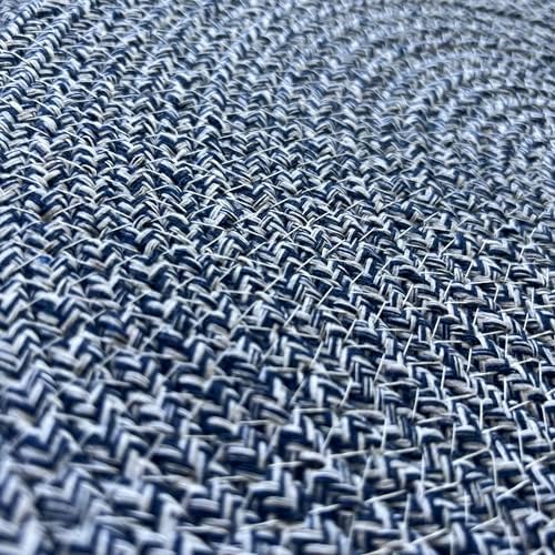 WAZAIGUR Round Placemats Set of 6 Thick Cotton Rope, 13inch, Blue and White - Image 4
