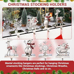 Christmas Stocking Holders for Mantle Set of 4, Weighted Stocking Hangers for Mantel Fireplace, Stocking Hooks for Xmas Decoration (Style4) - Image 6