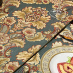 Extra Luxury Dinner Placemats Set of 6,with Vintage Damask Jacquard Design for Dining Room,Living Room,Home Decor,Elegant Beaded Tapestry (Dark Cyan, 6 piece 13×18 Placemats) - Image 6