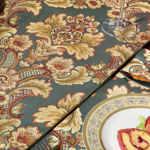 Extra Luxury Dinner Placemats Set of 6,with Vintage Damask Jacquard Design for Dining Room,Living Room,Home Decor,Elegant Beaded Tapestry (Dark Cyan, 6 piece 13×18 Placemats) - Image 6
