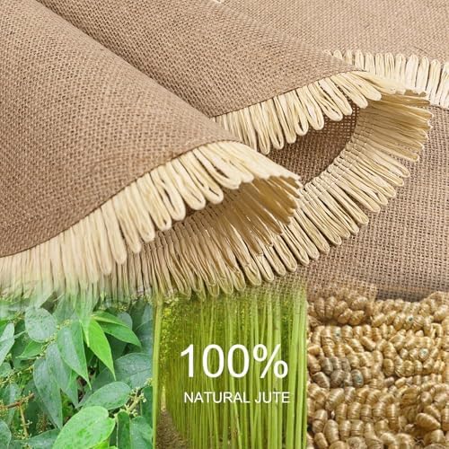FunWheat 15 Inch Round Jute Placemats Set of 12, Braided Burlap Table Mats for Dining Table, Heat Resistant Farmhouse Woven Placemats for Fall Farmhouse Decor (Coarse-Edged Sunflower) - Image 3