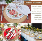 Yunlly Set of 48 Burlap Placemats Bulk 15 in Round Woven Placemat, Brown - Image 6