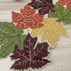Enliven Handmade Maple Leaf Beaded Table Runner, 13x36 Inches Lightweight Decorative Table Runner, Perfect for Dining/Wedding/Party/Everyday Use & Easy to Clean, Elegant Beaded Runner (Multicolor) - Image 2
