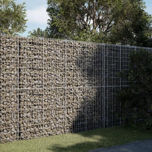 vidaXL Gabion Basket with Cover 98.4"x39.4"x78.7" Galvanized Iron - Image 2
