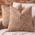 AmHoo Pack of 2 Chenille Textured Throw Pillow Cover, 500GSM Boho Farmhouse Decorative Couch Pillow Covers for Modern Home Decor Bed Sofa Living Room 20 x 20-Inch Baked Clay by AmHootextile