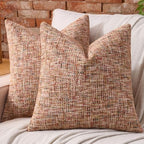 AmHoo Pack of 2 Chenille Textured Throw Pillow Cover, 500GSM Boho Farmhouse Decorative Couch Pillow Covers for Modern Home Decor Bed Sofa Living Room 20 x 20-Inch Baked Clay by AmHootextile