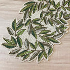 Enliven Handmade Leaves Vine Creeper Beaded Table Runner, 13x36 Inches Lightweight Decorative Table Runner, Perfect for Dining/Wedding/Party/Everyday Use & Easy to Clean, Elegant Beaded Runner - Image 3