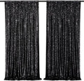 Black Sequin Backdrop Curtains,2 Panels 4FTx8FT Halloween Party Backdrop by SoarDream