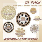 Glenmal 13 Pcs Boho Wall Basket Decor Set Woven Rattan Seagrass,Bohemian - Image 3
