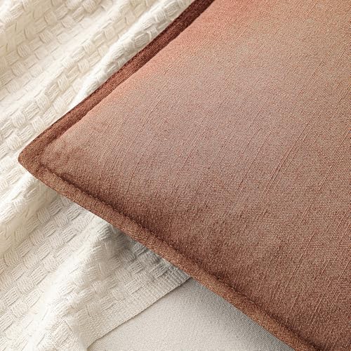 MIULEE Decorative Linen Pillow Covers 20x20 Inch Rust Red - Image 2