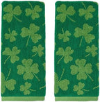 SKL Home St. Patrick's Day Shamrock Hand Towel Set-2pc, Jacquard, Green by SKLHomebySaturdayKnightLtd
