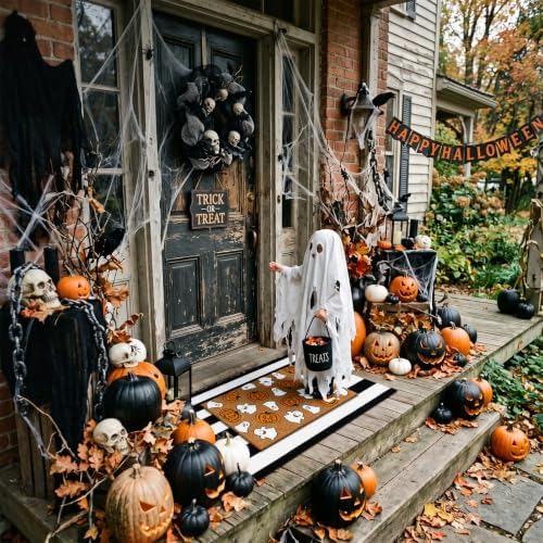 Moucuny 2 Pcs Halloween Welcome Doormat Outdoor Sets, Non Slip - Image 6