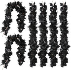 PARTY JOY Black Artificial Maple Leaf Garland - 6PCS 5.6Ft Halloween Decor, Gothic Fall Vines for Front Porch, Thanksgiving Autumn Table Centerpiece & Wall Hanging by Unknown