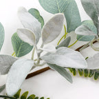 SHACOS Artificial Flocked Lambs Ear Garland with Eucalyptus Fern Leaves - Image 6