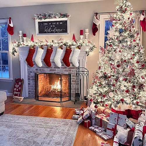 Fesciory Christmas Stockings 6 Pack, 14 Inch Cable Knit Xmas Decor - Image 3