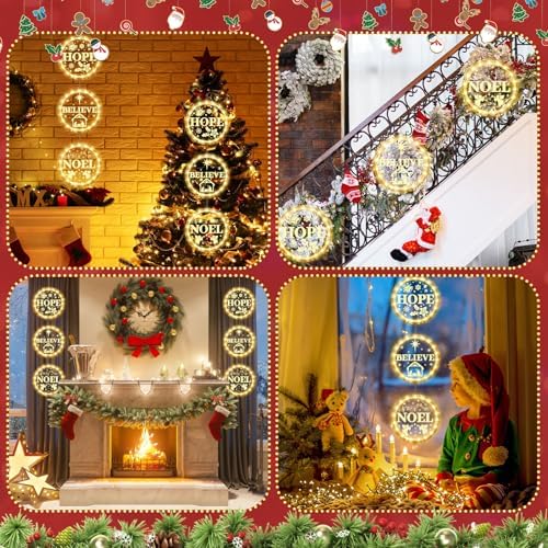 Retisee Joy Christmas Window Lights 6.3 Inch LED Sign with Timer,Stylish - Image 5